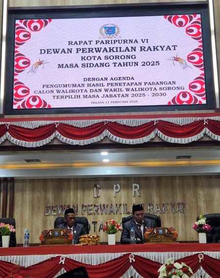 Suasana Rapat Paripurna VI DPR Kota Sorong, Masa Sidang Tahun 2025 (Sumber foto: sorotandemokrasi.com)