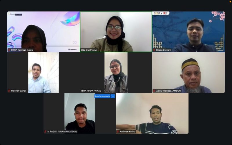 Suasana Diskusi Publik Daring Memperingati Hardiknas 2025 kerjasama Ruang Bacarita ID, GOUF dan Noosa Academy, Minggu (04/05/2025) - (Sumber foto: charif)